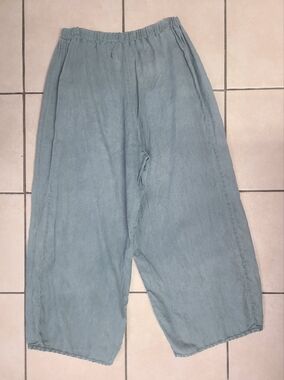 Cynthia Ashby Wide Leg Ankle Linen Pants